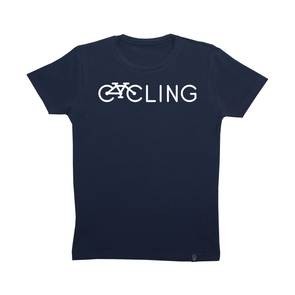 PLAYERA HOMBRE PALABRA CYCLING, AZUL MARINO